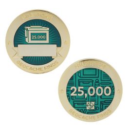 25000 Finds /Funde Coin Tb !!gefunden Geocaching Milestone Geocoin and Tag Set 