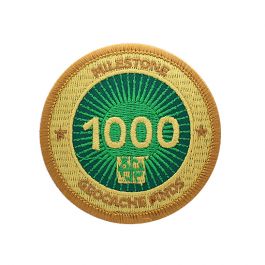 1000 Finds Geocaching Official Milestone Patch 