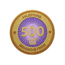 Geocaching Official Milestone Patch 500 Finds 