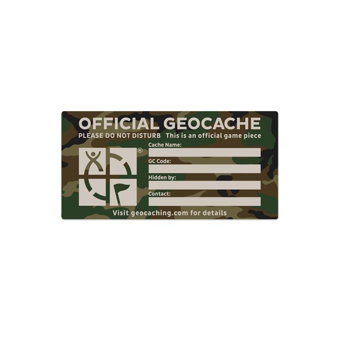 Geocache Etiquetas/Pegatinas Para Geocaching contenedores-Vinilo Resistente al Agua-Camo 