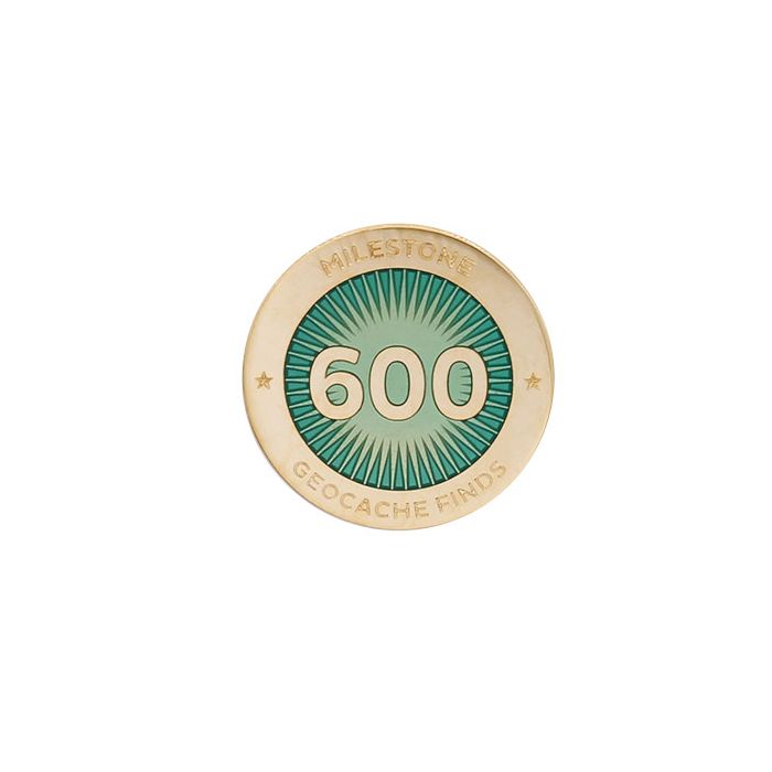 Geocaching Official Milestone Patch 600 Finds 