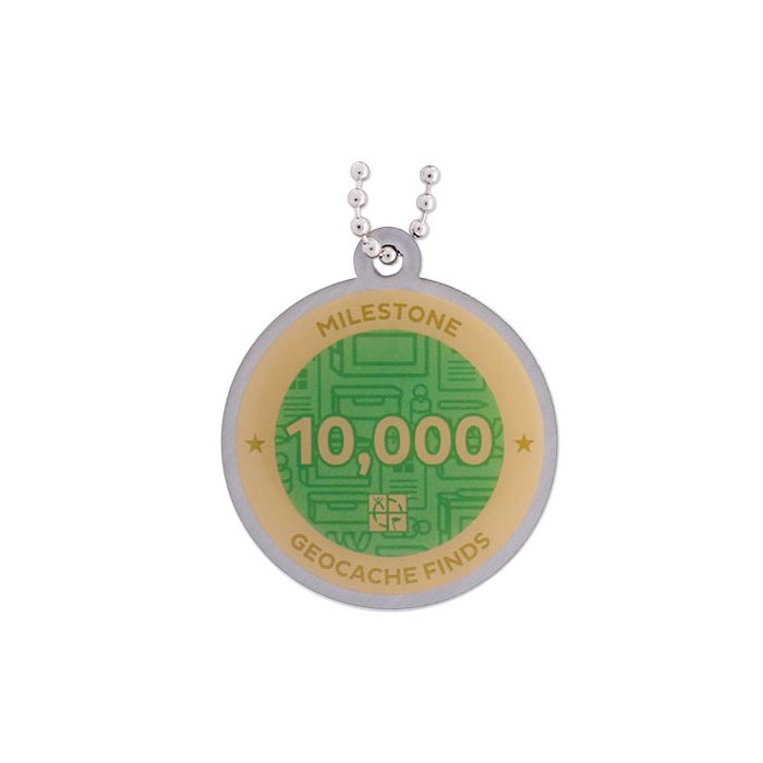 Milestone Geocoin and Tag Set 10000 Finds Geocaching Official Trackable 
