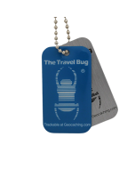 BLUE Geocaching QR Travel Bug® - Glow in the Dark