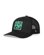 Geocaching Trucker Hat- Black with Green/White Embroidered Patch