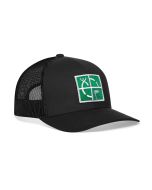 Geocaching Trucker Hat- Black with Green/White Embroidered Patch