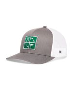 Geocaching Trucker Hat- Gray with Green/White Embroidered Patch