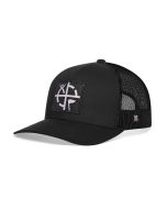 Geocaching Trucker Hat- Black with Black/Silver Patch