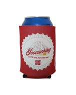 Geocaching Bottle Cap Coozy - Red