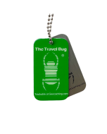 GREEN Geocaching QR Travel Bug® - Glow in the Dark