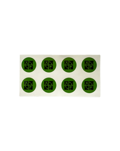 8 Pack: 3/4 Inch Round Geocaching Logo Mini Sticker - Green/Black