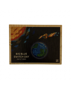 Wooden Postcard:  Big Blue Switch Day