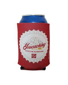 Geocaching Bottle Cap Coozy - Red