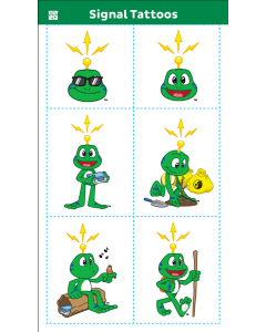 Signal the Frog®️ Temporary Tattoo Sheet: Set of 6 tattoos