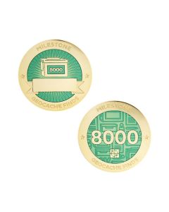 Milestone Geocoin and Tag Set - 8000 Finds
