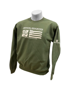 Official Geocacher Crewneck Sweatshirt - Ammo Can Green