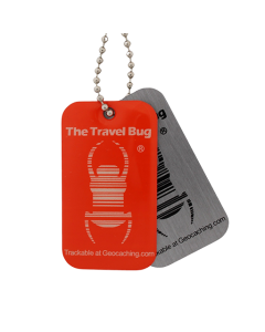 Limited Edition RED Geocaching QR Travel Bug® - Glow in the Dark