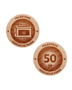 Milestone Wooden Nickel SWAG Coin - 50 Finds