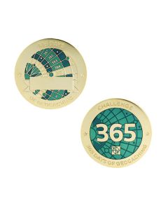 Challenges Geocoin and Tag Set - 365 Days of Geocaching