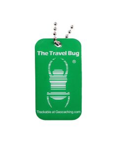 GREEN Geocaching QR Travel Bug® - Glow in the Dark