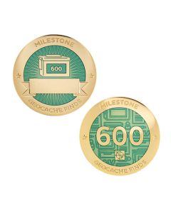 Milestone Geocoin and Tag Set - 600 Finds